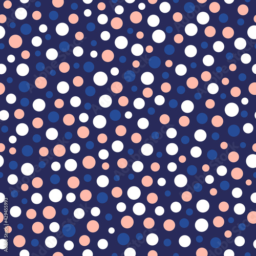Seamless pattern of beautifully round shapes. Best for polka dot fabric, wallpaper, gift wraps