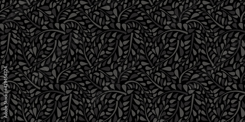 Organic motif, botanical motif background. Seamless pattern.Vector.スタイリッシュな有機的パターン