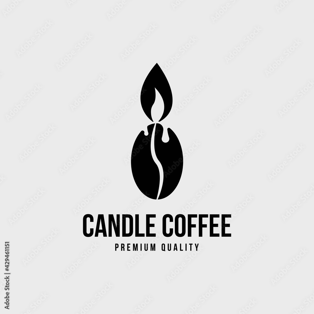 Coffee Logo template, inspired by candle and coffee beans, can be used as logos or branding for companies, restaurants, cafes, etc. Coffee Logo template, inspired by candle and coffee beans, can be used as logos or branding for companies, restaurants, cafes, etc.