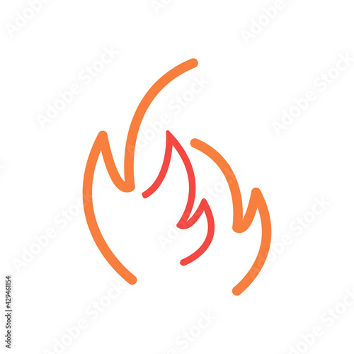 Red fire flames for warning symbols, such logo.