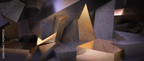 abstract geometric background in gold and black colors. photo