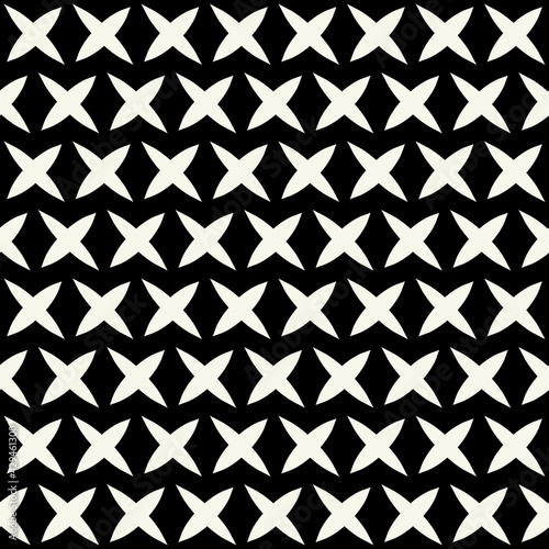 Same white and diagonal crosses ornament. Vector seamless crosses pattern.