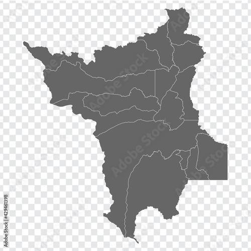 Blank map Roraima of Brazil. High quality map Roraima with municipalities on transparent background for your web site design, logo, app, UI.  Brazil.  EPS10. photo