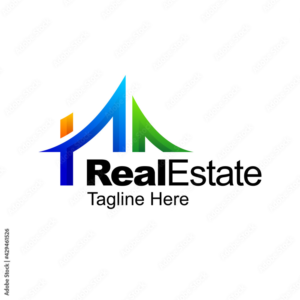 Real estate gradient logo design Real estate gradient logo design