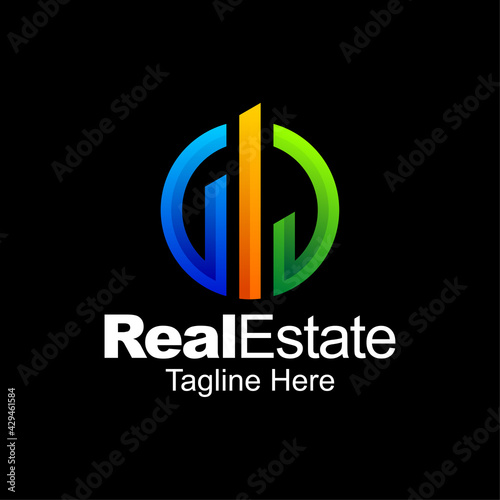 Real estate gradient logo design