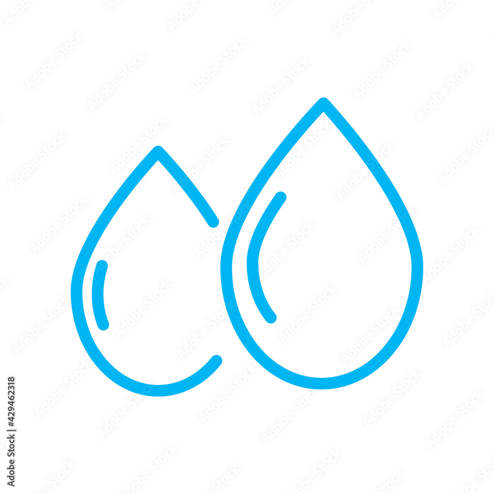 Water drop symbol, isolated on white background