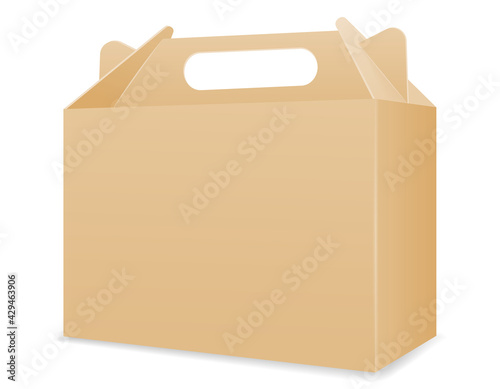 brown cardboardfor packaging goods and gifts box vector illustration