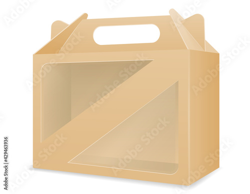 brown cardboardfor packaging goods and gifts box vector illustration