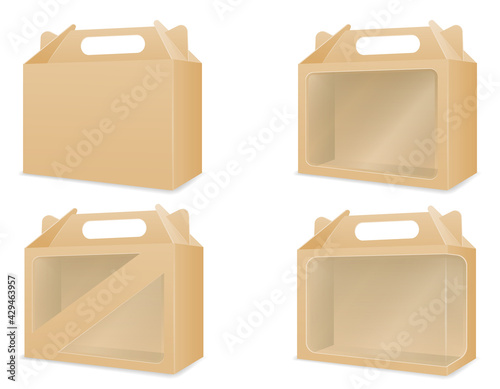 brown cardboardfor packaging goods and gifts box vector illustration