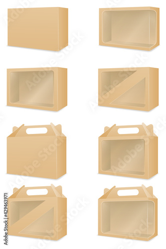 brown cardboardfor packaging goods and gifts box vector illustration