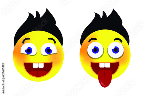 set of cartoon smileys with emotions