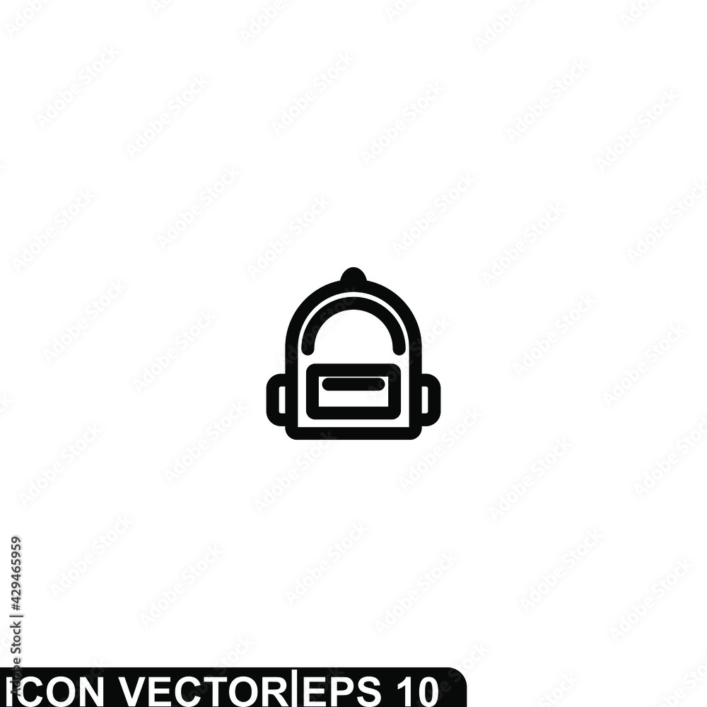 Simple Icon Bag Vector Illustration Design. Outline Style, Black Solid Color. Simple Icon Bag Vector Illustration Design. Outline Style, Black Solid Color.