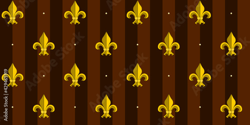 Fleur de Lys Seamless Pattern Dark Brown