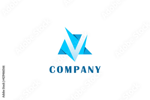 Letter v business logo design
