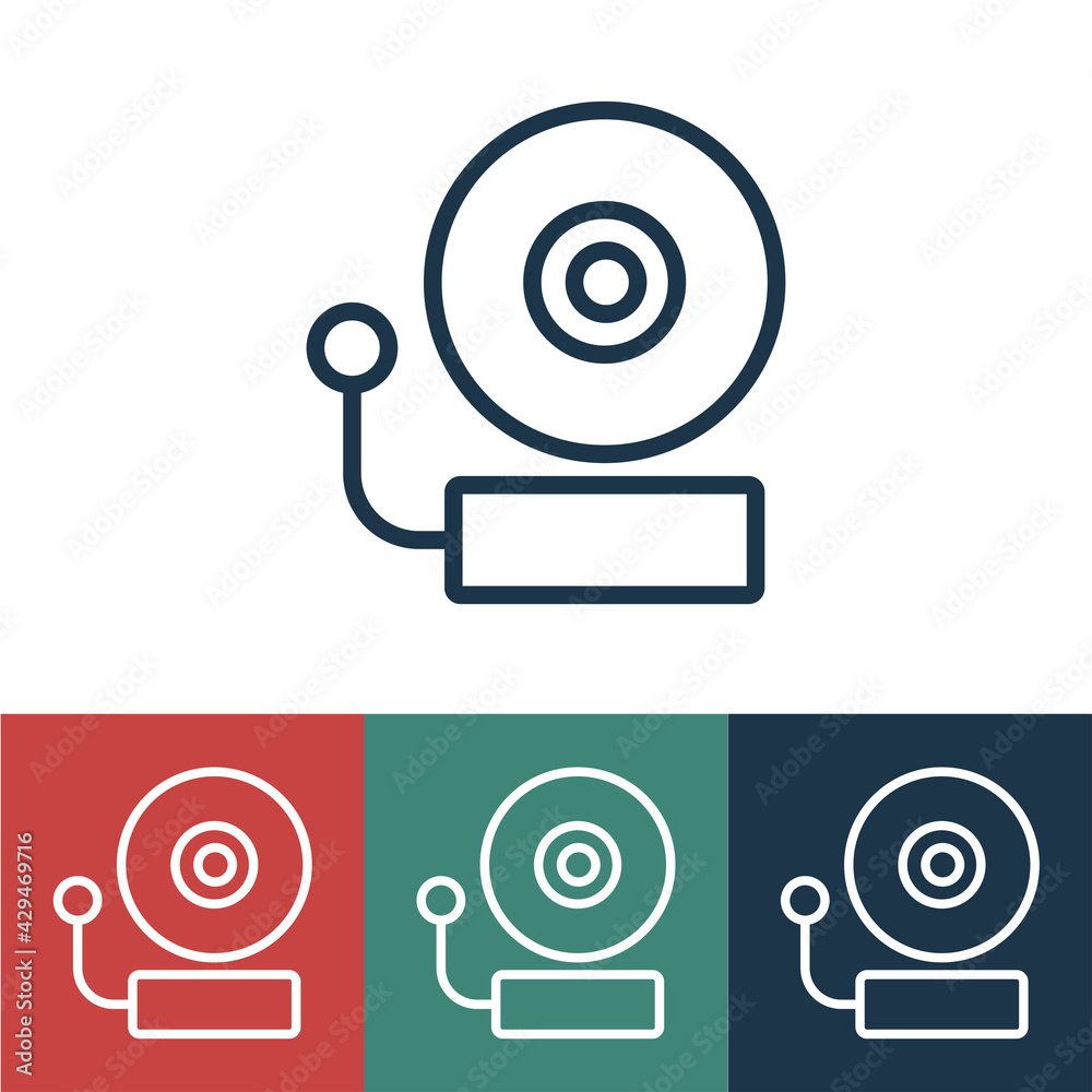 Linear vector icon with school bell Linear vector icon with school bell