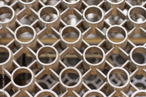 gray plastic texture from lattice pattern with round holes