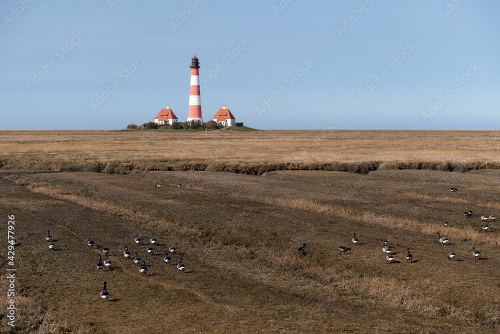 Lighthouse of Westerhever in Germany