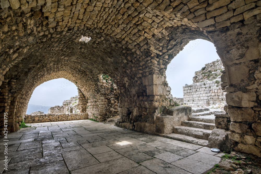 Smar Jbeil citadel, old Crusader castle in ruin, Lebanon