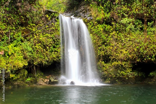 Tropical Waterfall on the Island of Maui, Hawaii
