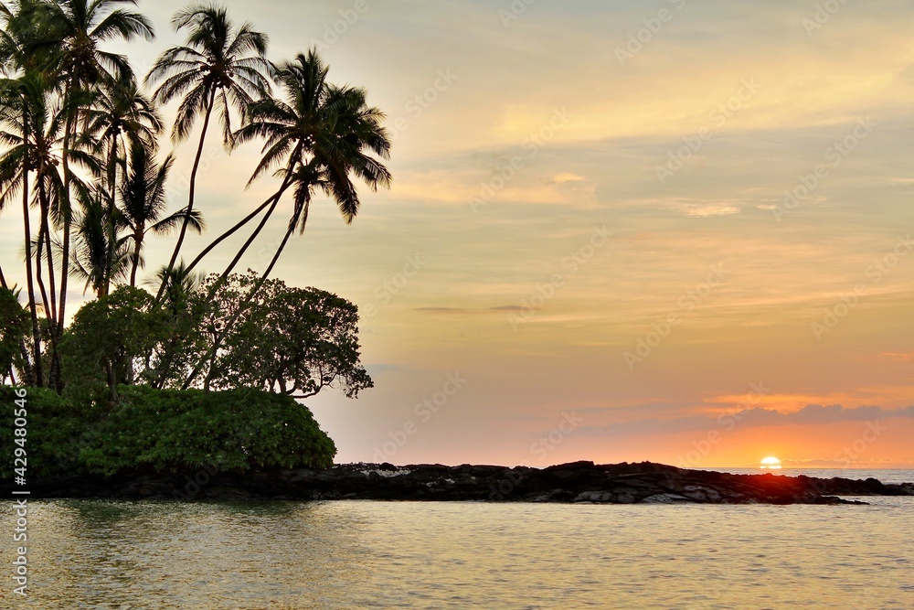 Obraz premium Sunset on the Kohala Coast of Hawaii