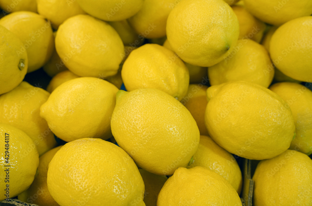 background with fresh juicy lemons