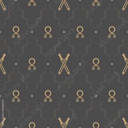 Seamless pattern of ancient Scandinavian