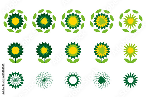 Sunflower logo. Design concept is a company that conducts business with rightness work stable ,ensure and promote society.