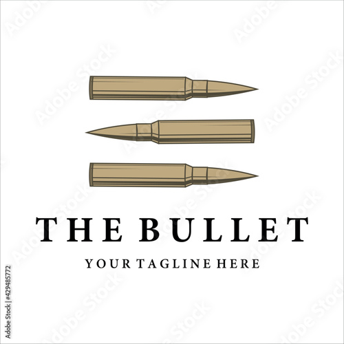 bullet ammo vintage vector logo illustration template design. army and military equipment for war or gun logo concept vector design
