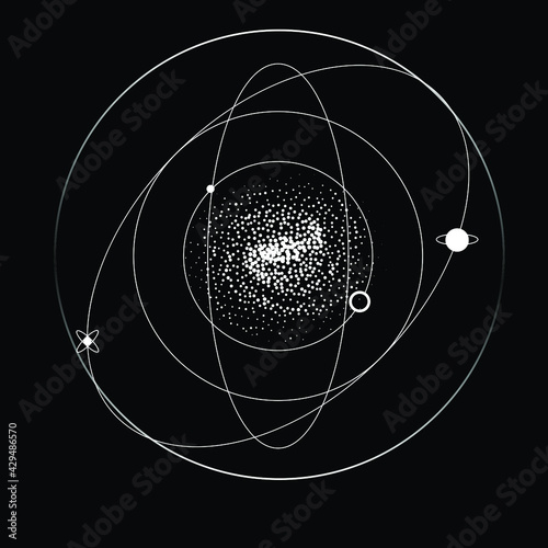 Spiral galaxy in dotwork style.