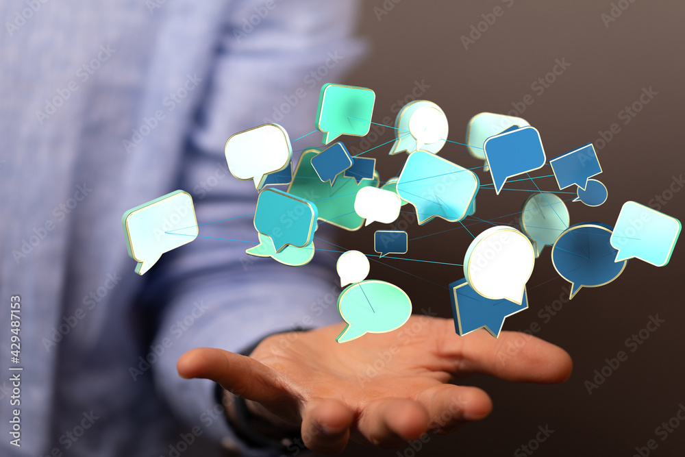 communication speak bubble digital concept communication speak bubble digital concept
