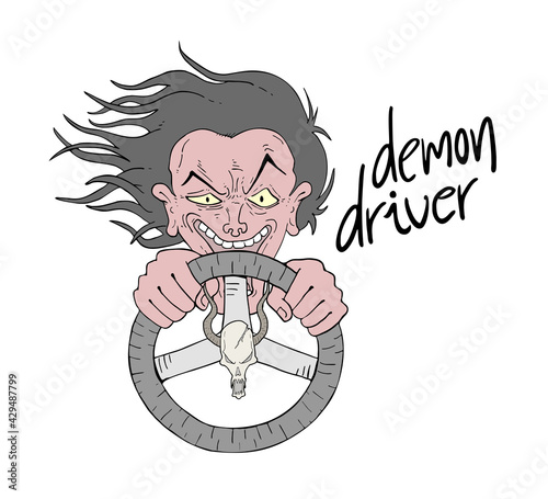 Angry driver illustration