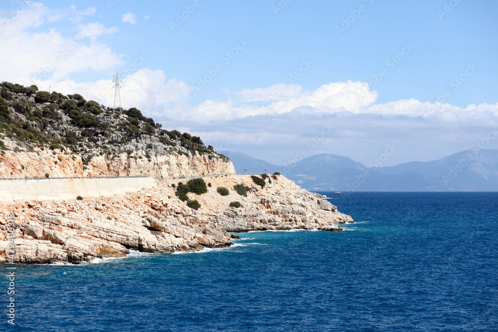 cliffs at the coast of azure mediterranean sea cliffs at the coast of azure mediterranean sea