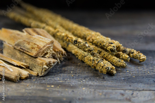 close-up of handmade incense made from natural ingredients photo