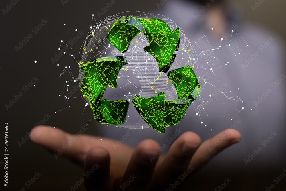 Concept of recycling - 3d rendering ecology Concept of recycling - 3d rendering ecology