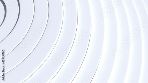 3D animation of moving circles. Animated minimalistic background. 3D looped animation of moving circles, white without textures. Animated minimalistic background with circles. 
