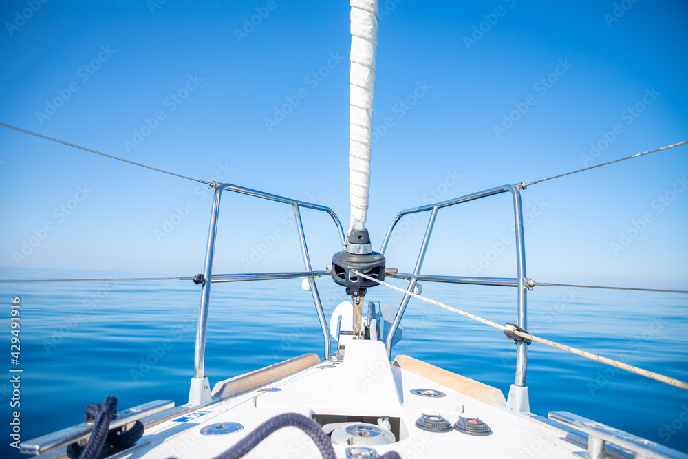 Sailing luxury yacht in the sea at sunny day, Croatia Sailing luxury yacht in the sea at sunny day, Croatia