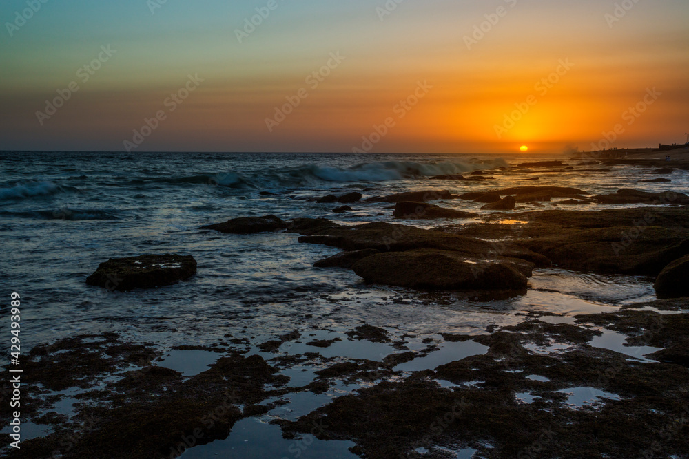 Beautiful sunset and sunrise sky in Iran.