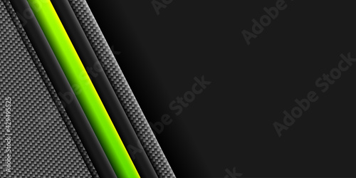 Abstract modern futuristic technology green lime light line shadow on black blank space design vector illustration