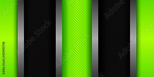 Abstract modern futuristic technology green lime light line shadow on black blank space design vector illustration