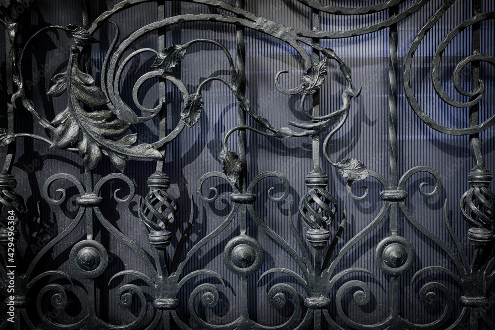 Exquisite decorative wrought metal ornaments for the gate, black and white