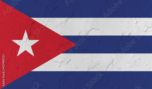 Vector Illustration flag of cuba in grunge texture style.