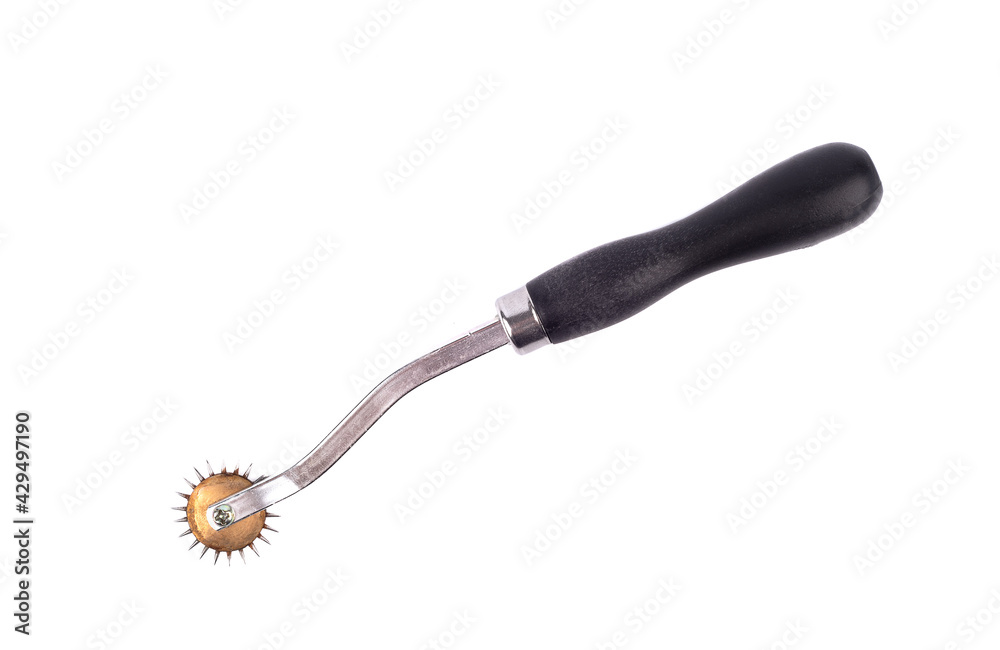 Naklejka premium Hookah foil punch with rotating wheel isolated on white background.