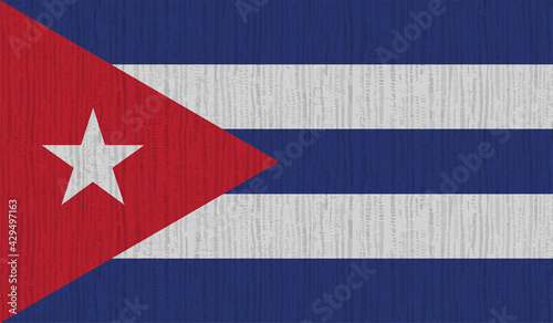 Vector Illustration flag of cuba in grunge texture style.