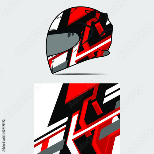 vector design of motor helmet design wrap around decal