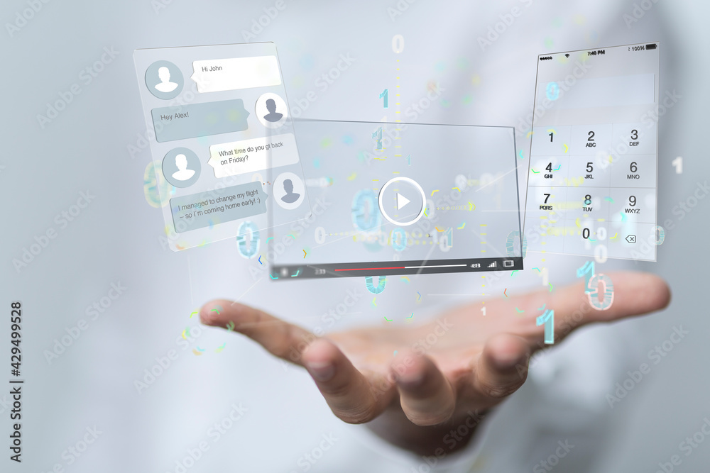 virtual develop interface web application in hand virtual develop interface web application in hand