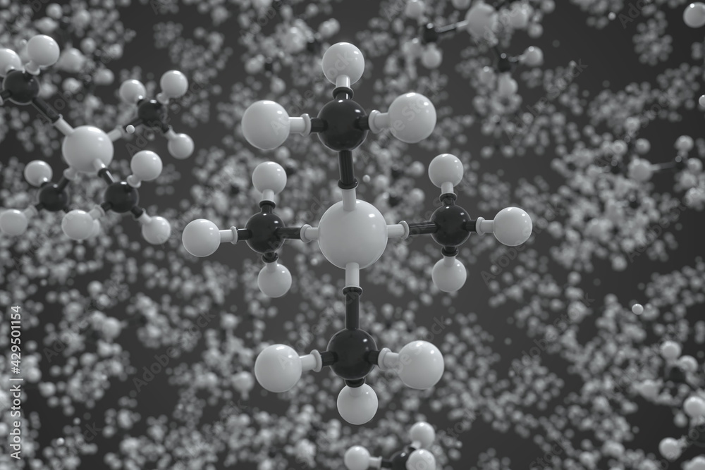 custom made wallpaper toronto digitalTetramethylsilane molecule made with balls, scientific molecular model. Chemical 3d rendering
