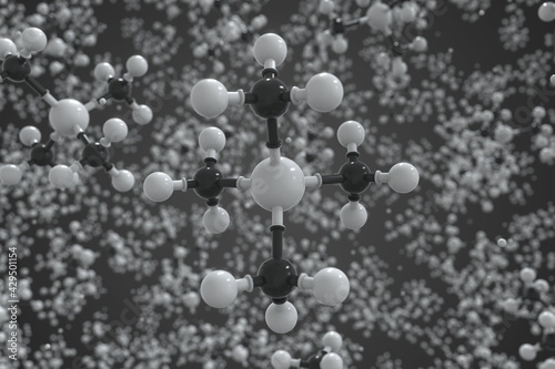 Tetramethylsilane molecule made with balls, scientific molecular model. Chemical 3d rendering © Alexey Novikov