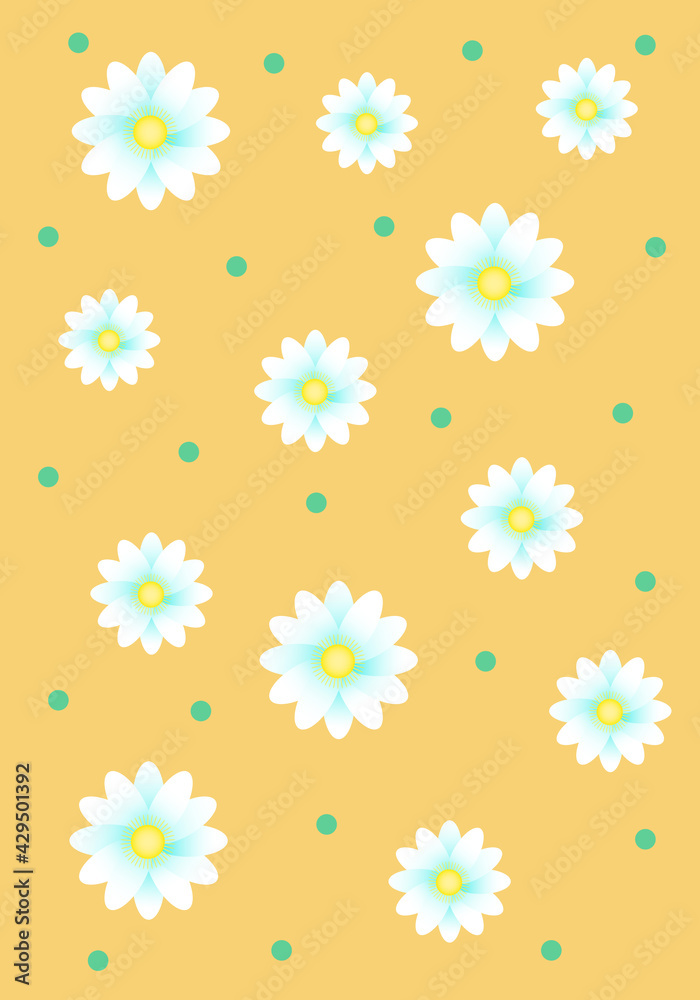 Seamless pattern with camomiles