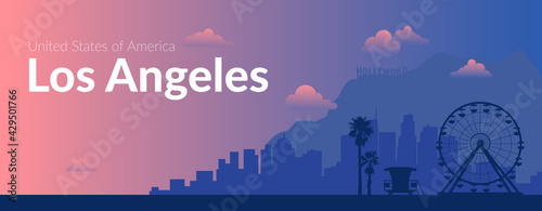 Los Angeles, USA famous city scape background.