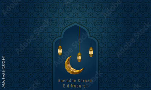 ramadan kareem eid mubarak graphic design vector. 